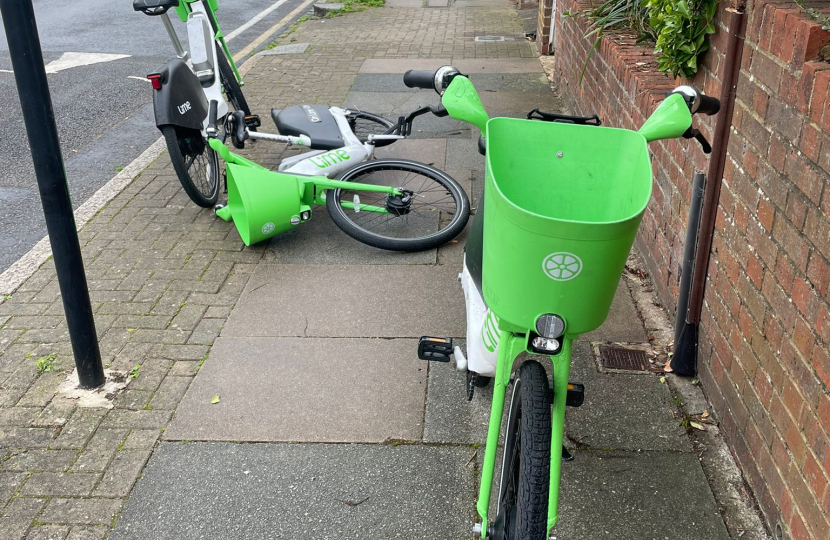 Abandoned hire bikes are causing problems on our pavements.